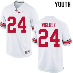 Youth Ohio State Buckeyes #24 Sam Wiglusz White Nike NCAA College Football Jersey Discount YTD7044QJ
